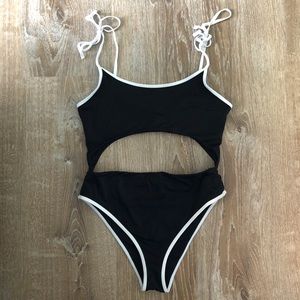 Cutout High Leg One Piece Swimsuit